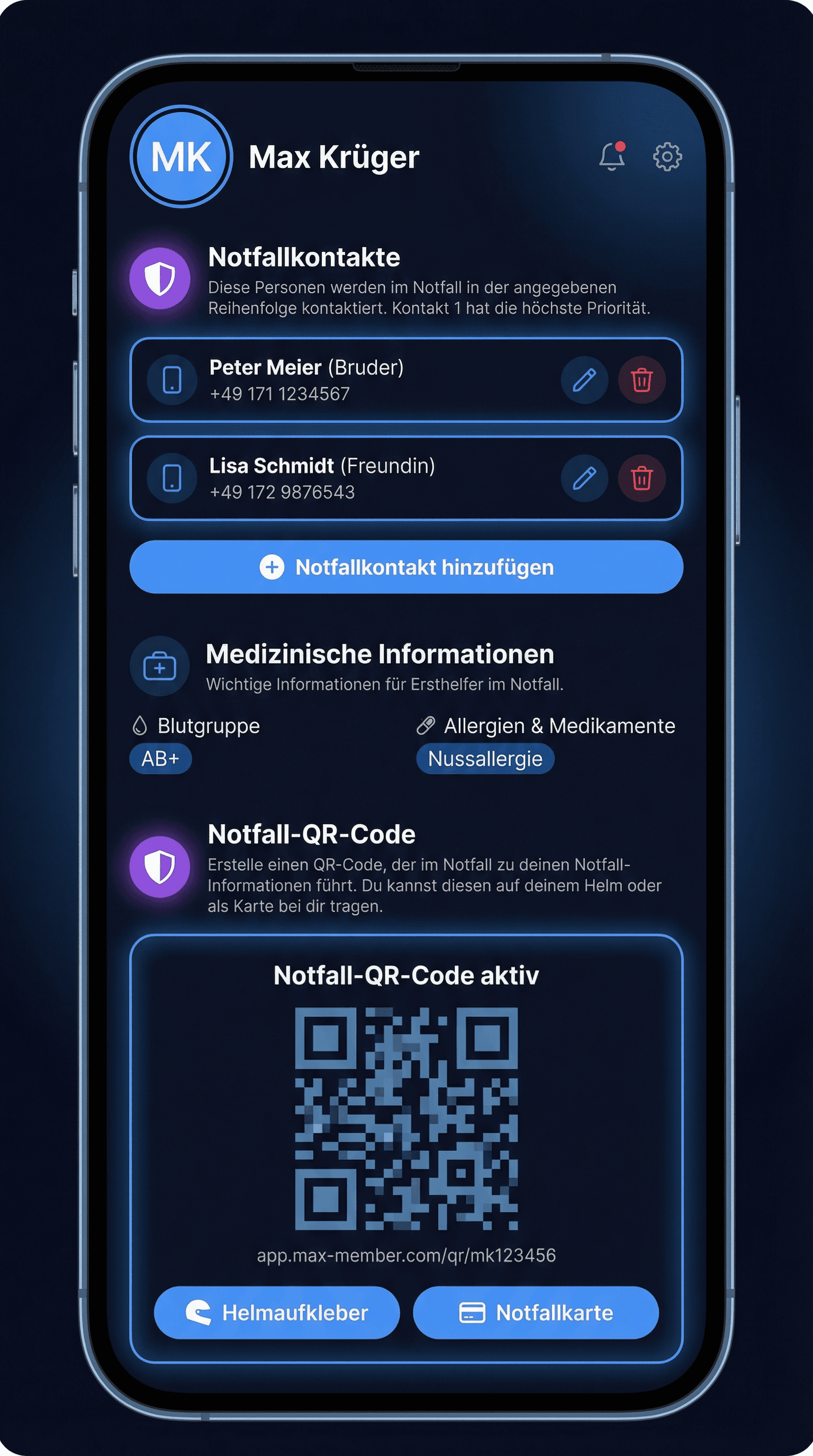 Notfall-QR-Code